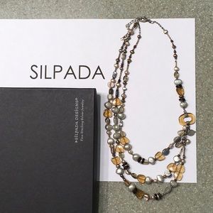 Silpada Triple Strand Icon Pearl Jasper Necklace